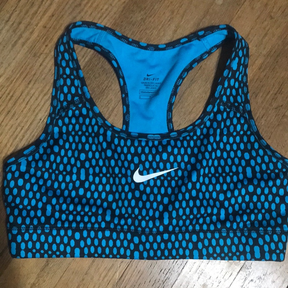 Nike Blue Patterned Dri-FIT Sports Bra